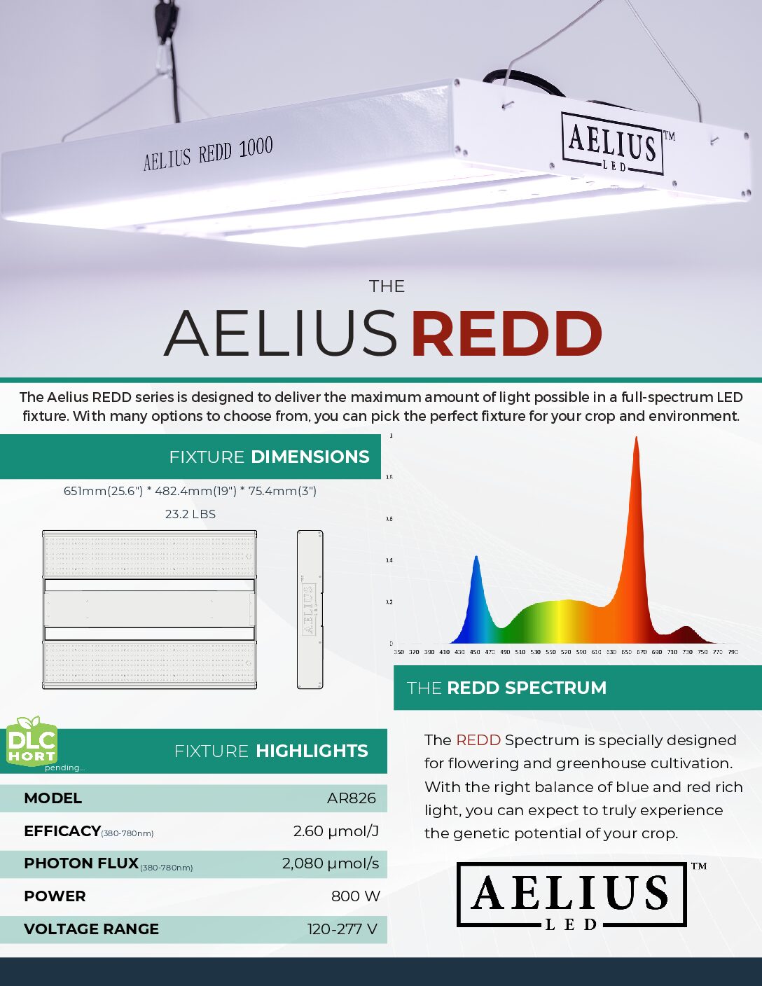 Aelius REDD 800 2.6 SERIES SPEC SHEETS 2 PAGE